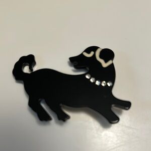 Chic Dachshund Dog Brooch with Rhinestones